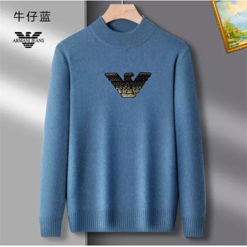 Armani Sweaters Long Sleeved For Men #1384637 $42.00 USD, Wholesale Replica Armani Sweaters