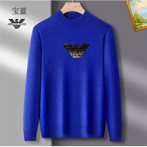 Armani Sweaters Long Sleeved For Men #1384638 $42.00 USD, Wholesale Replica Armani Sweaters