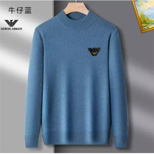 Armani Sweaters Long Sleeved For Men #1384687 $42.00 USD, Wholesale Replica Armani Sweaters