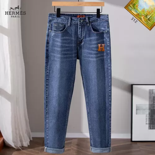 Replica Hermes Jeans For Men #1385952 $48.00 USD for Wholesale