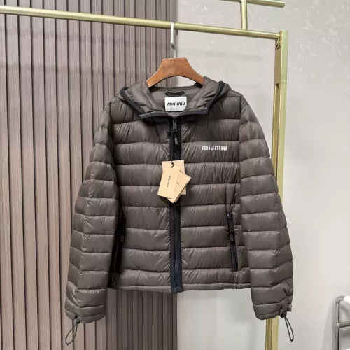 MIU MIU Down Feather Coat Long Sleeved For Women #1386142 $160.00 USD, Wholesale Replica MIU MIU Down Feather Coat