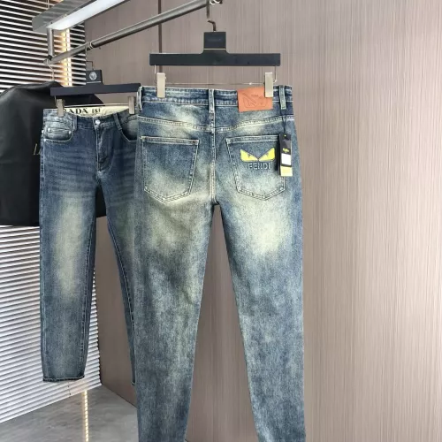 Replica Fendi Jeans For Men #1386855 $80.00 USD for Wholesale