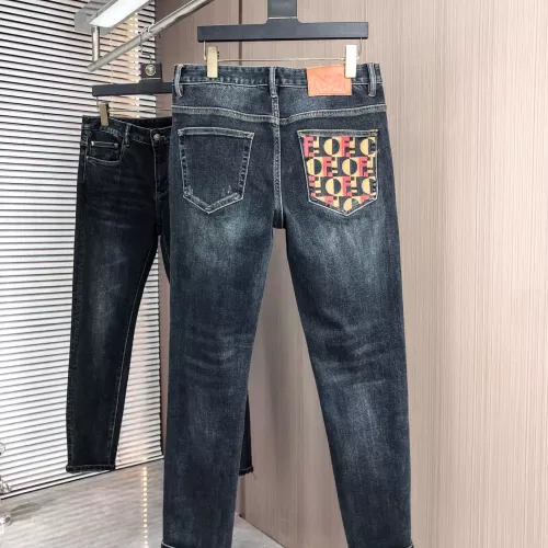 Replica Fendi Jeans For Men #1386856 $80.00 USD for Wholesale