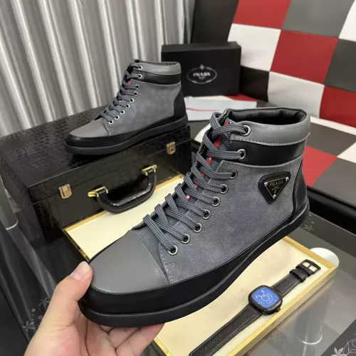Prada High Top Shoes For Men #1387865 $88.00 USD, Wholesale Replica Prada High Top Shoes
