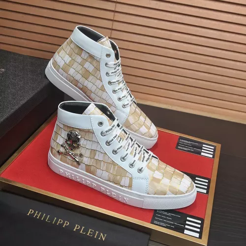 Replica Philipp Plein PP High Tops Shoes For Men #1387907 $92.00 USD for Wholesale