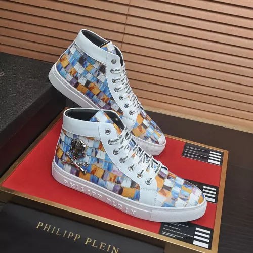 Replica Philipp Plein PP High Tops Shoes For Men #1387909 $92.00 USD for Wholesale