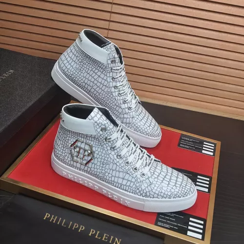 Replica Philipp Plein PP High Tops Shoes For Men #1387910 $92.00 USD for Wholesale