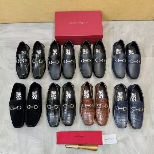 Replica Salvatore Ferragamo Leather Shoes For Men #1388083 $96.00 USD for Wholesale
