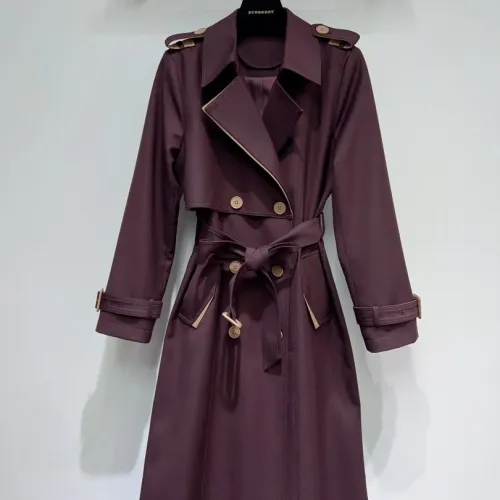 Burberry Trench Coat Long Sleeved For Women #1391098 $132.00 USD, Wholesale Replica Burberry Trench Coat