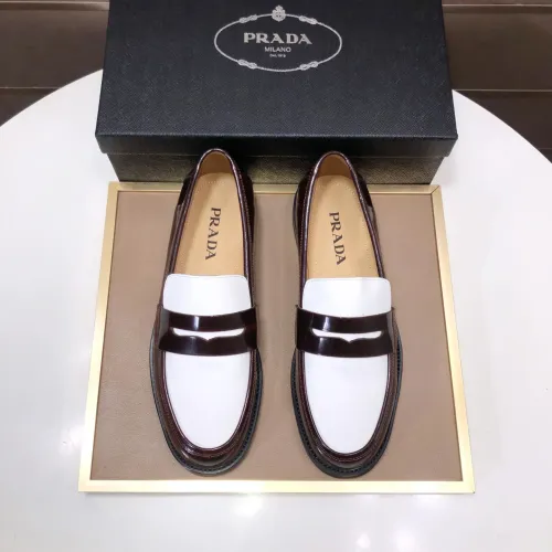 Replica Prada Leather Shoes For Men #1391577 $92.00 USD for Wholesale