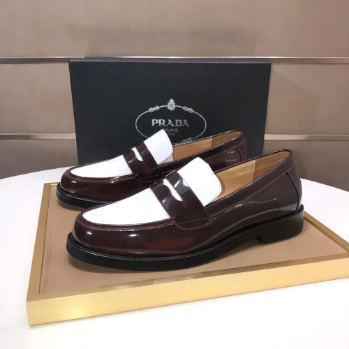 Replica Prada Leather Shoes For Men #1391577 $92.00 USD for Wholesale