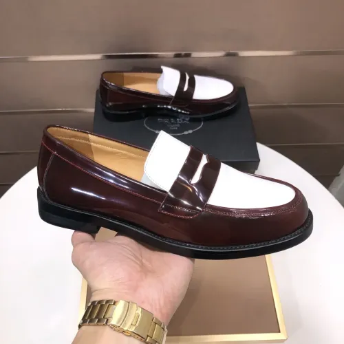 Replica Prada Leather Shoes For Men #1391577 $92.00 USD for Wholesale