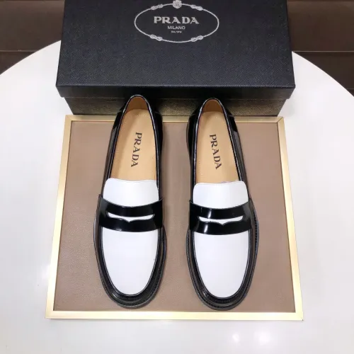 Replica Prada Leather Shoes For Men #1391578 $92.00 USD for Wholesale