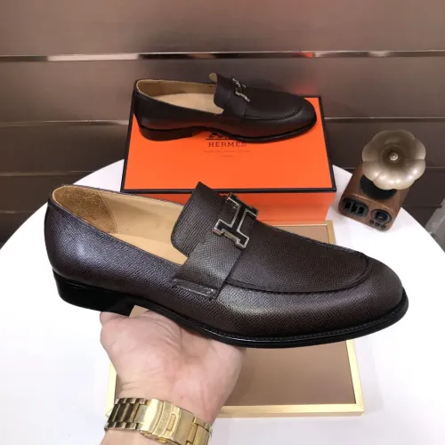 Replica Hermes Leather Shoes For Men #1391925 $98.00 USD for Wholesale
