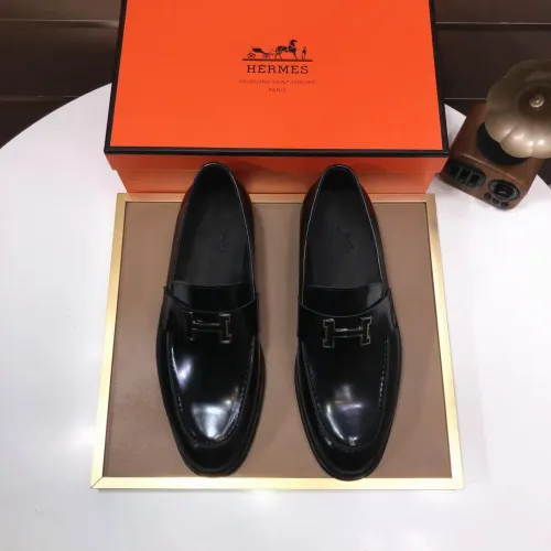 Replica Hermes Leather Shoes For Men #1391937 $98.00 USD for Wholesale