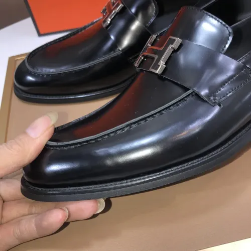 Replica Hermes Leather Shoes For Men #1391937 $98.00 USD for Wholesale