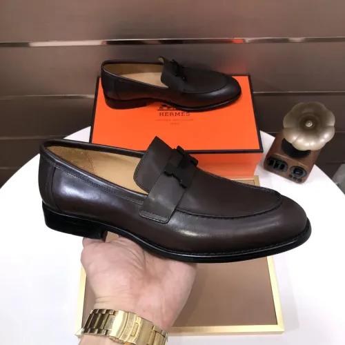 Replica Hermes Leather Shoes For Men #1391938 $98.00 USD for Wholesale