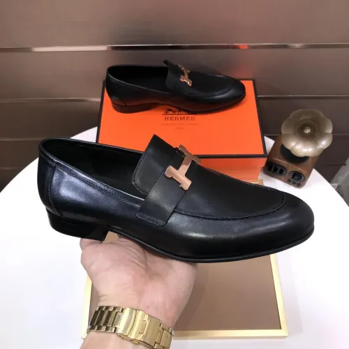 Replica Hermes Leather Shoes For Men #1391950 $98.00 USD for Wholesale