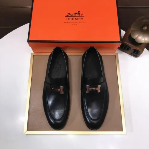 Replica Hermes Leather Shoes For Men #1391950 $98.00 USD for Wholesale