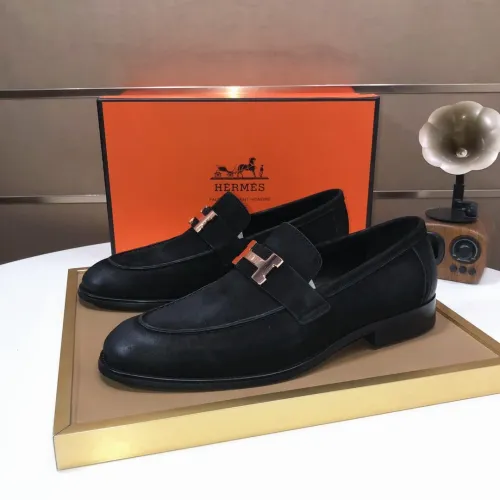 Replica Hermes Leather Shoes For Men #1391951 $98.00 USD for Wholesale