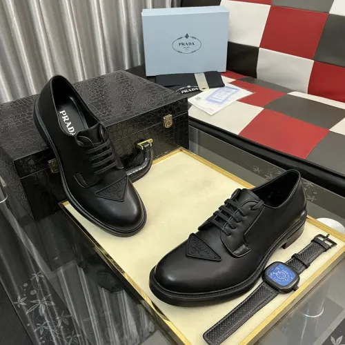 Replica Prada Leather Shoes For Men #1392042 $115.00 USD for Wholesale