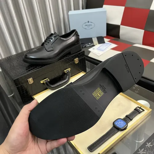Replica Prada Leather Shoes For Men #1392046 $115.00 USD for Wholesale