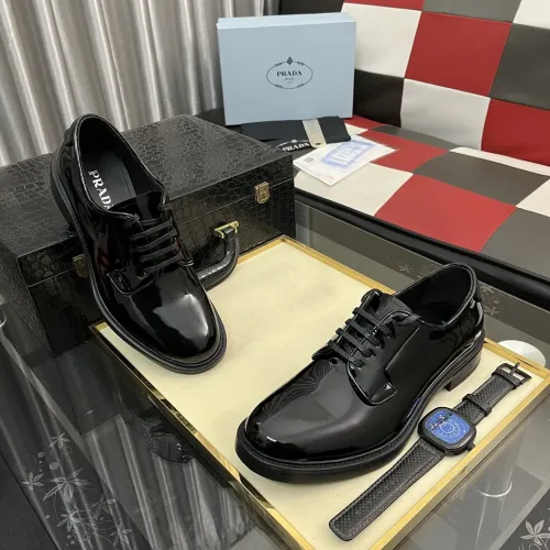 Replica Prada Leather Shoes For Men #1392047 $115.00 USD for Wholesale