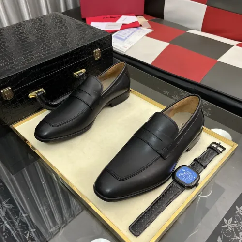 Replica Salvatore Ferragamo Leather Shoes For Men #1392082 $108.00 USD for Wholesale
