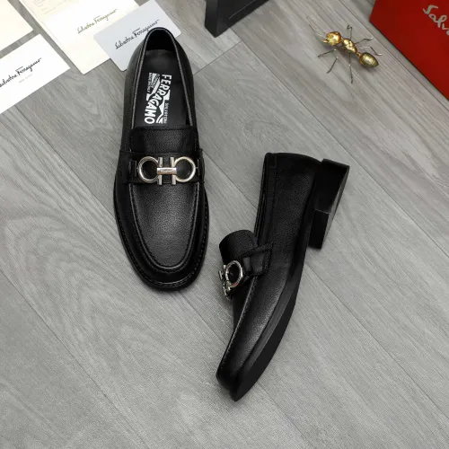 Replica Salvatore Ferragamo Leather Shoes For Men #1392087 $85.00 USD for Wholesale