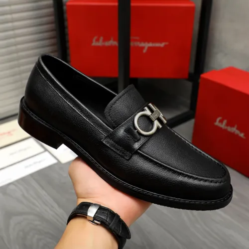 Replica Salvatore Ferragamo Leather Shoes For Men #1392087 $85.00 USD for Wholesale