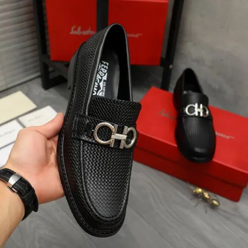 Replica Salvatore Ferragamo Leather Shoes For Men #1392089 $85.00 USD for Wholesale