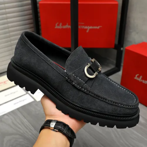 Replica Salvatore Ferragamo Leather Shoes For Men #1392098 $112.00 USD for Wholesale