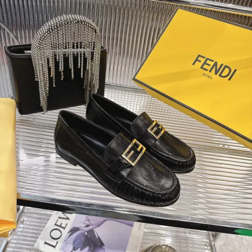 Replica Fendi Leather Shoes For Women #1392622 $102.00 USD for Wholesale