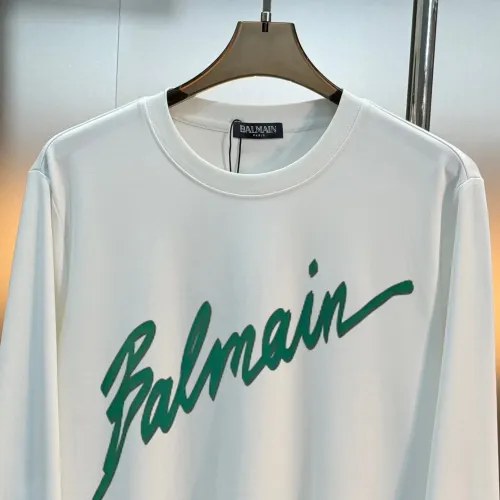 Replica Balmain T-Shirts Long Sleeved For Men #1393464 $80.00 USD for Wholesale