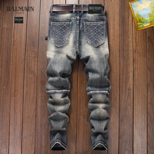 Replica Balmain Jeans For Men #1394584 $48.00 USD for Wholesale