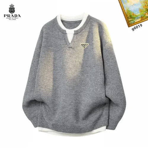 Prada Sweaters Long Sleeved For Men #1394628 $48.00 USD, Wholesale Replica Prada Sweaters