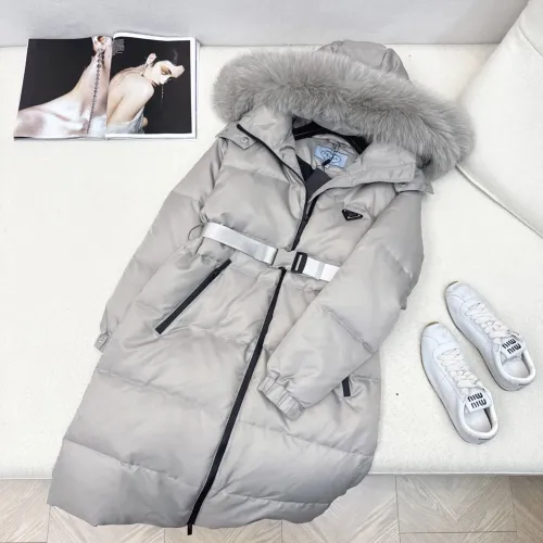 Prada Down Feather Coat Long Sleeved For Women #1398838 $247.93 USD, Wholesale Replica Prada Down Feather Coat
