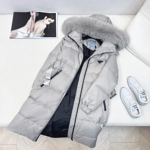 Replica Prada Down Feather Coat Long Sleeved For Women #1398838 $247.93 USD for Wholesale