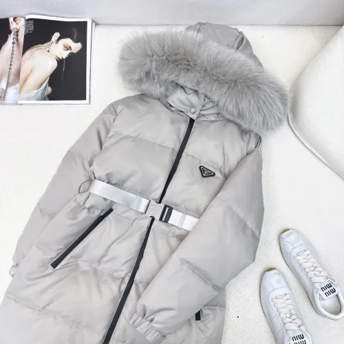 Replica Prada Down Feather Coat Long Sleeved For Women #1398838 $247.93 USD for Wholesale