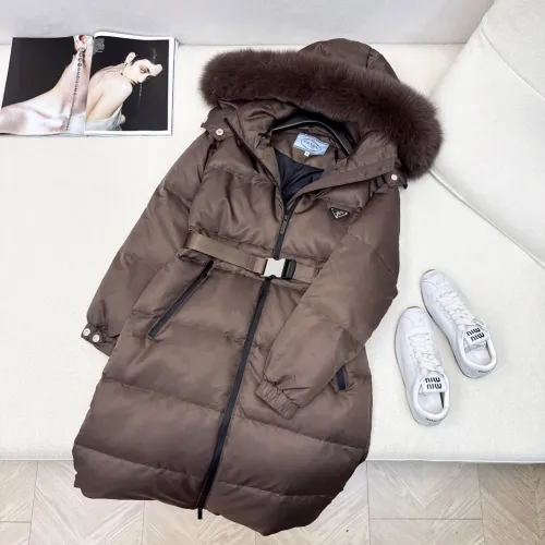 Prada Down Feather Coat Long Sleeved For Women #1398839 $247.93 USD, Wholesale Replica Prada Down Feather Coat