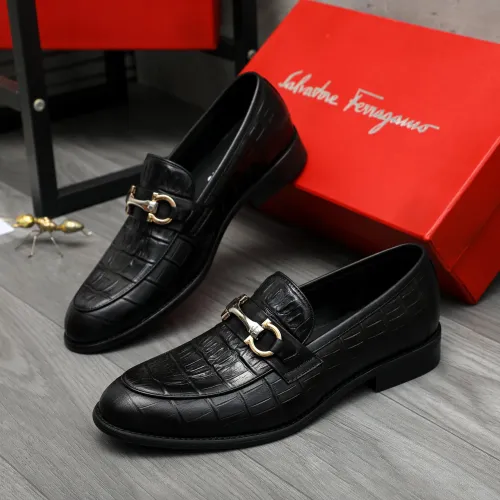 Replica Salvatore Ferragamo Leather Shoes For Men #1399117 $82.00 USD for Wholesale
