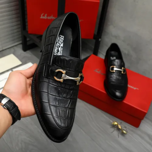 Replica Salvatore Ferragamo Leather Shoes For Men #1399117 $82.00 USD for Wholesale