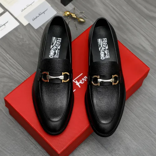 Replica Salvatore Ferragamo Leather Shoes For Men #1399124 $82.00 USD for Wholesale