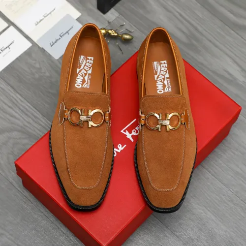 Replica Salvatore Ferragamo Leather Shoes For Men #1399134 $80.00 USD for Wholesale