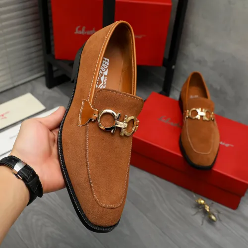 Replica Salvatore Ferragamo Leather Shoes For Men #1399134 $80.00 USD for Wholesale