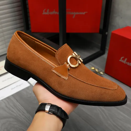 Replica Salvatore Ferragamo Leather Shoes For Men #1399134 $80.00 USD for Wholesale