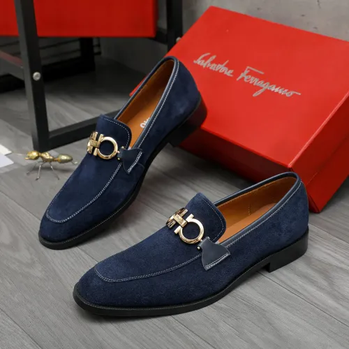 Replica Salvatore Ferragamo Leather Shoes For Men #1399135 $80.00 USD for Wholesale