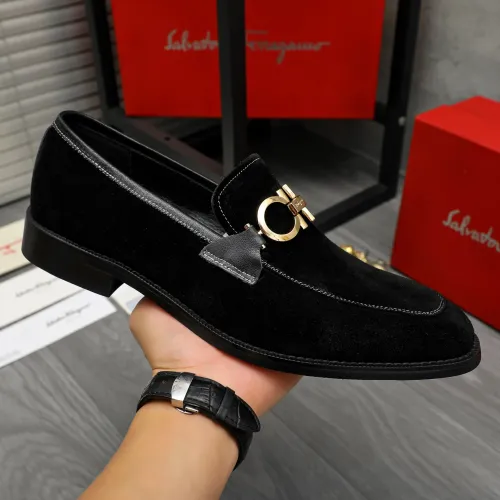 Replica Salvatore Ferragamo Leather Shoes For Men #1399136 $80.00 USD for Wholesale
