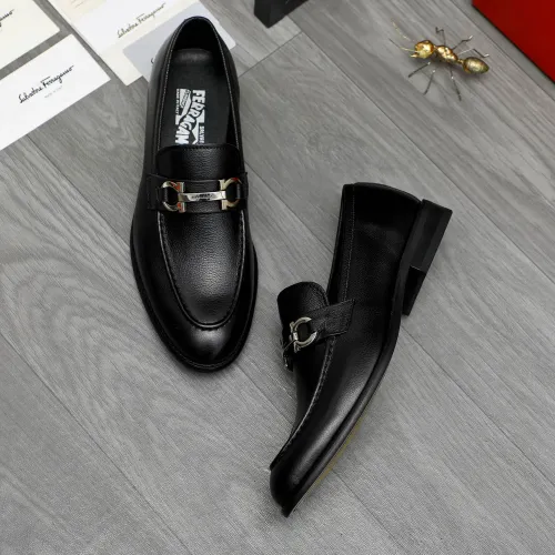 Replica Salvatore Ferragamo Leather Shoes For Men #1399144 $82.00 USD for Wholesale