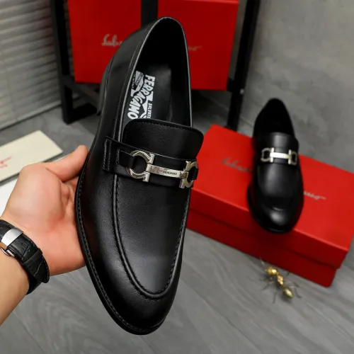 Replica Salvatore Ferragamo Leather Shoes For Men #1399145 $82.00 USD for Wholesale
